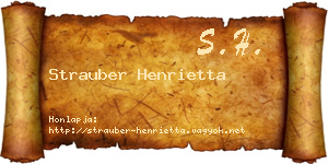 Strauber Henrietta névjegykártya